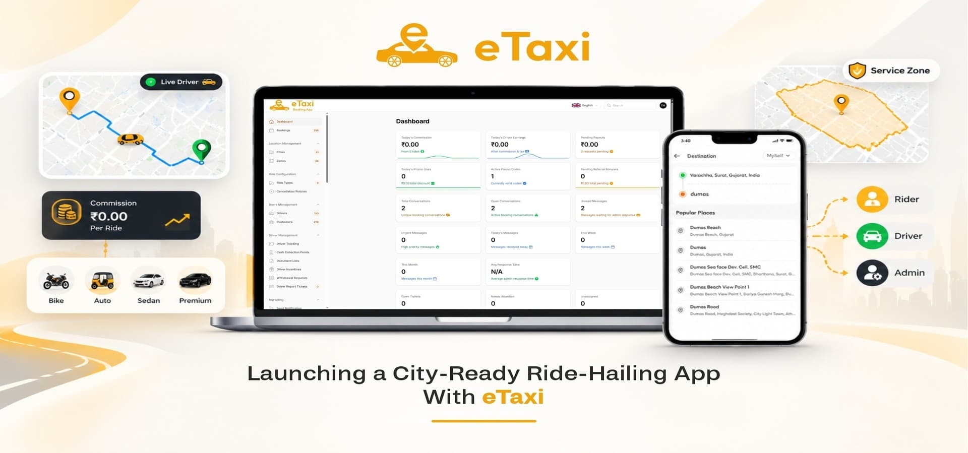 Launching a City-Ready Ride-Hailing App With eTaxi