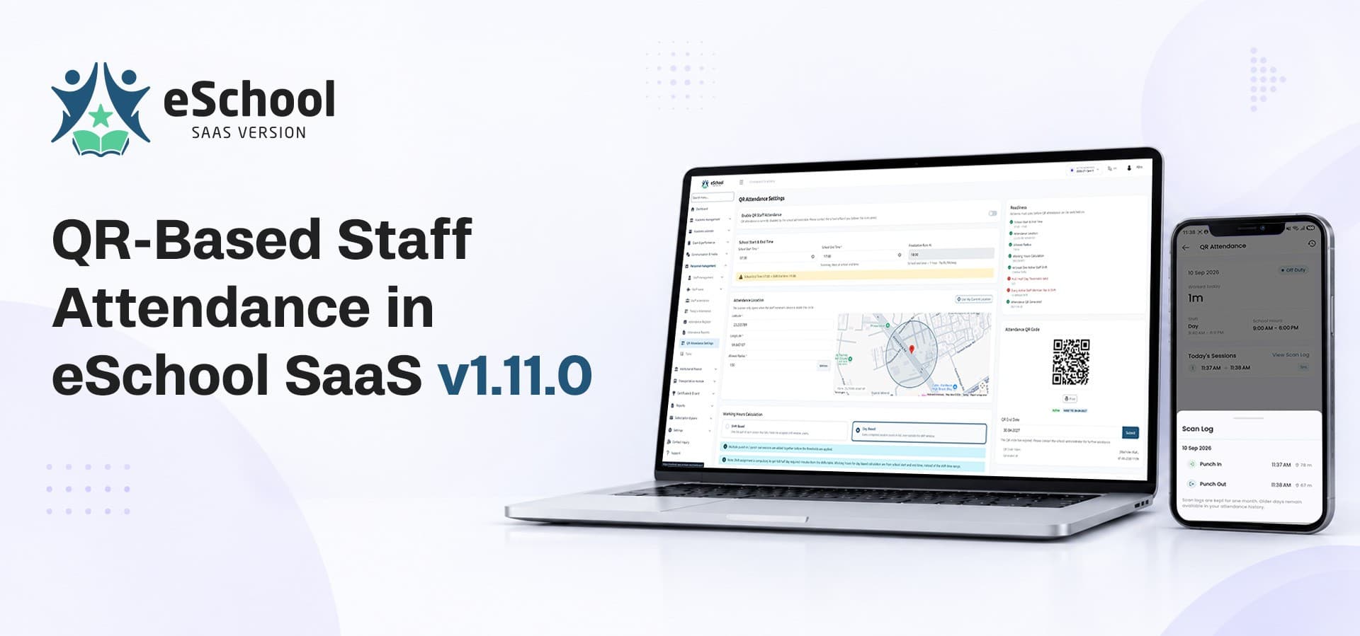 QR-Based Staff Attendance in eSchool SaaS v1.11.0