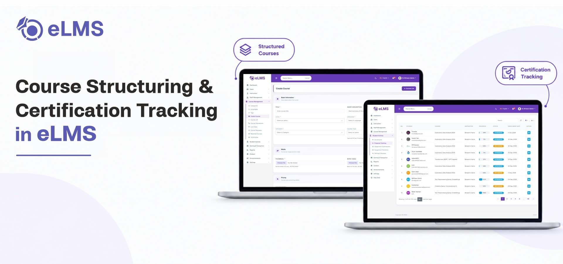 Course Structuring and Certification Tracking in eLMS