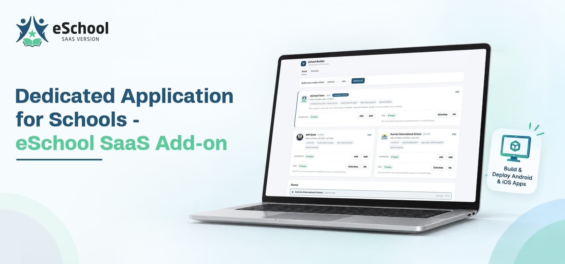 Dedicated Application for Schools - eSchool SaaS Add-on