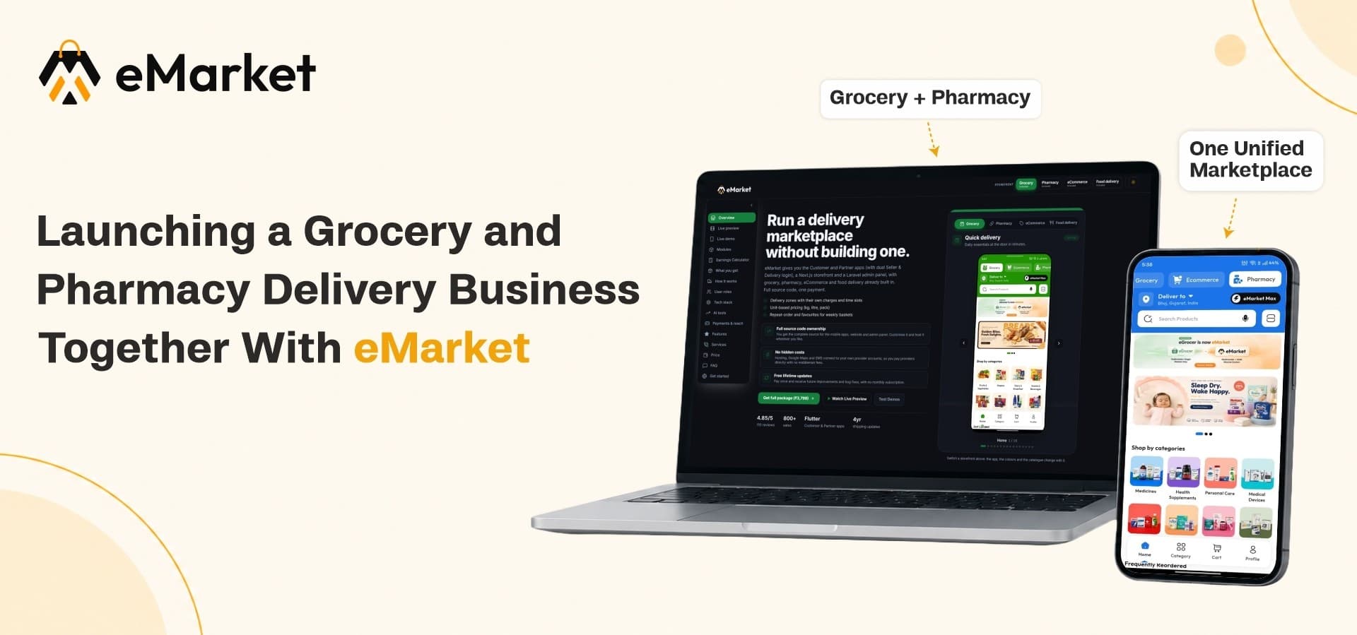 Launching a Grocery and Pharmacy Delivery Business Together With eMarket