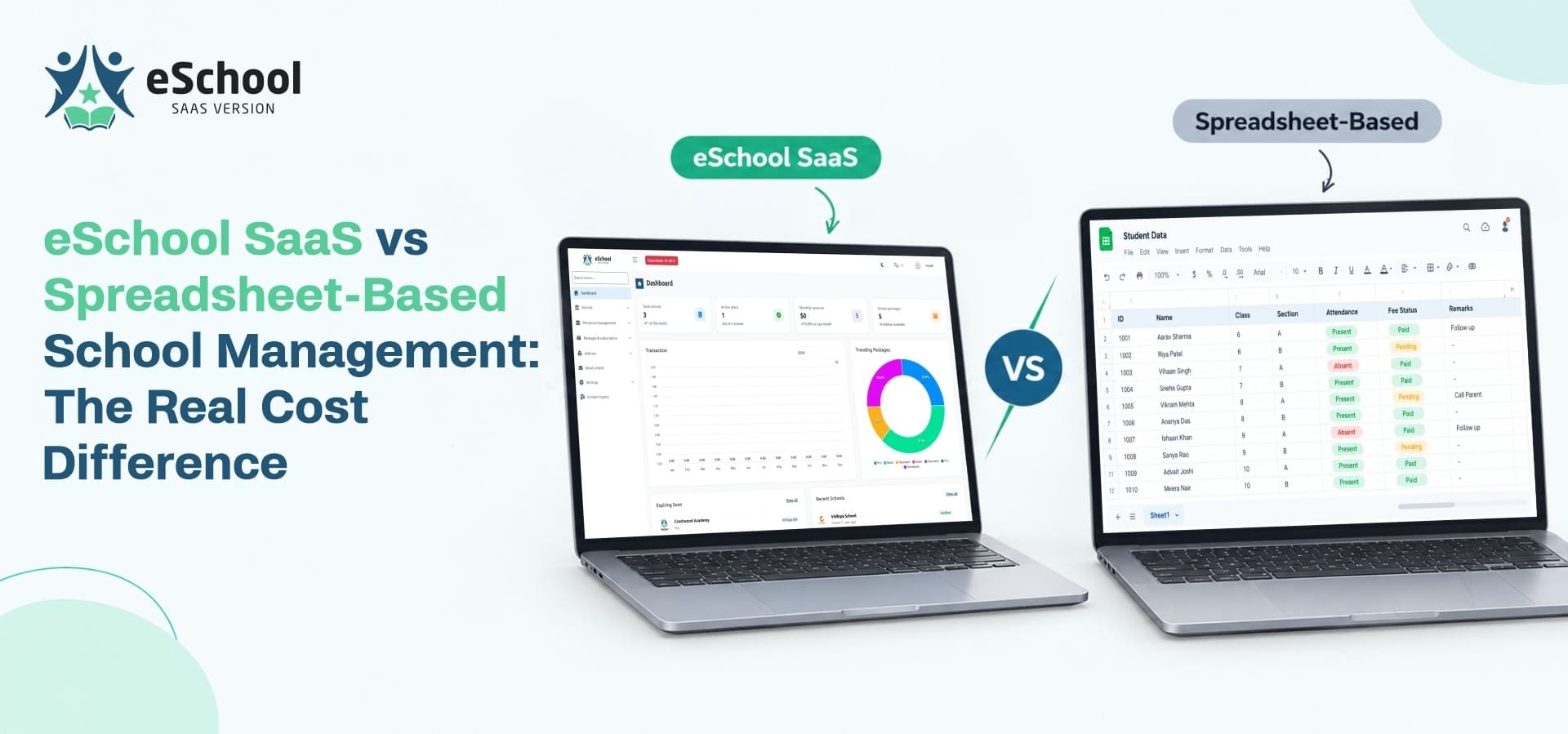 eSchool SaaS vs Spreadsheet-Based School Management: The Real Cost Difference