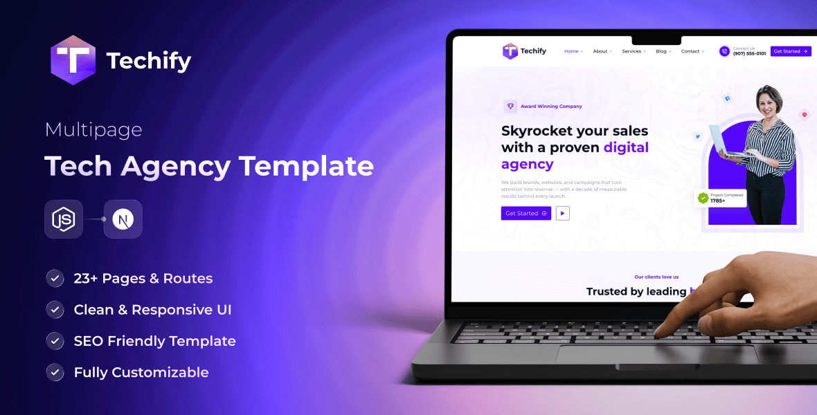 Techify - Digital Agency Next.js Website Template