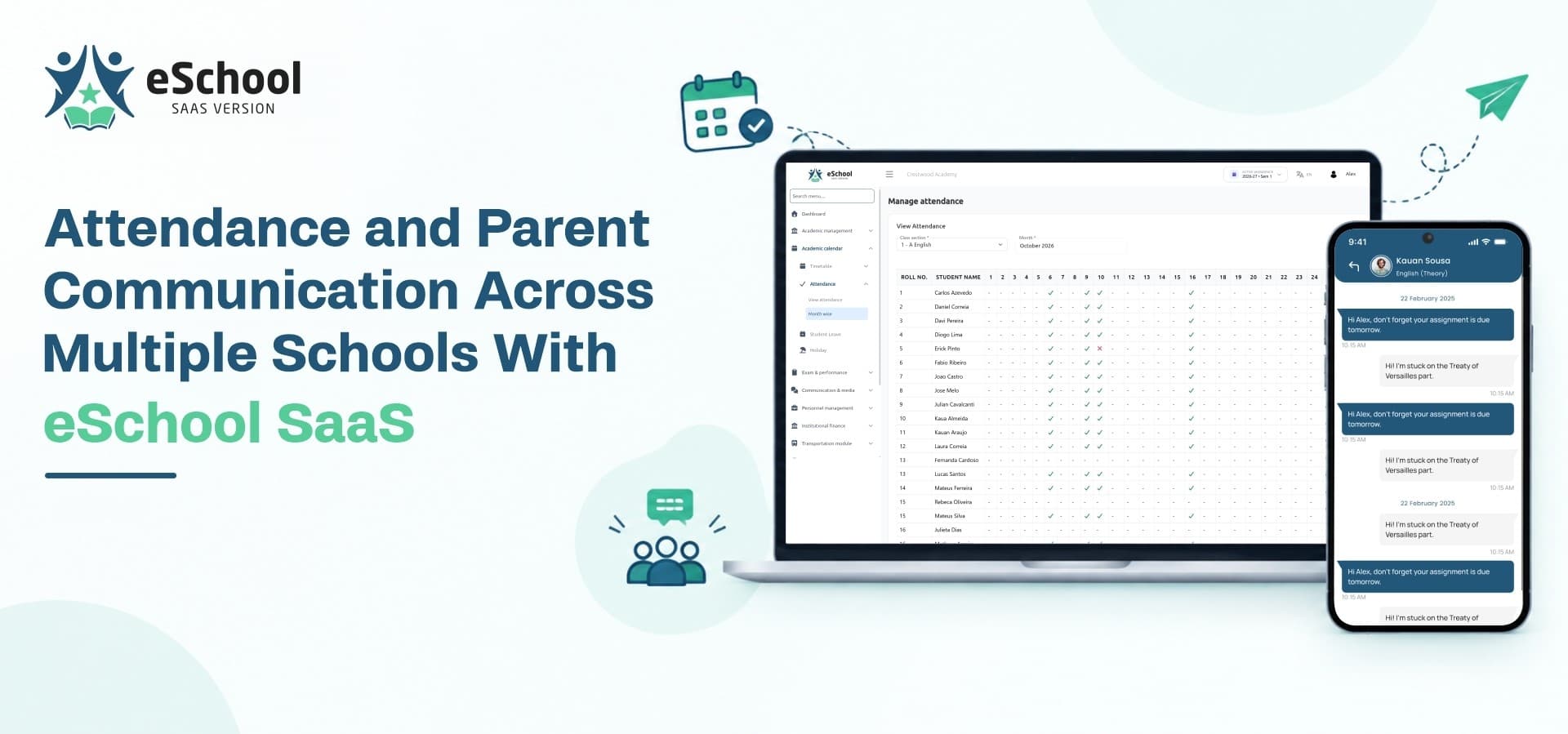 Attendance and Parent Communication Across Multiple Schools With eSchool SaaS