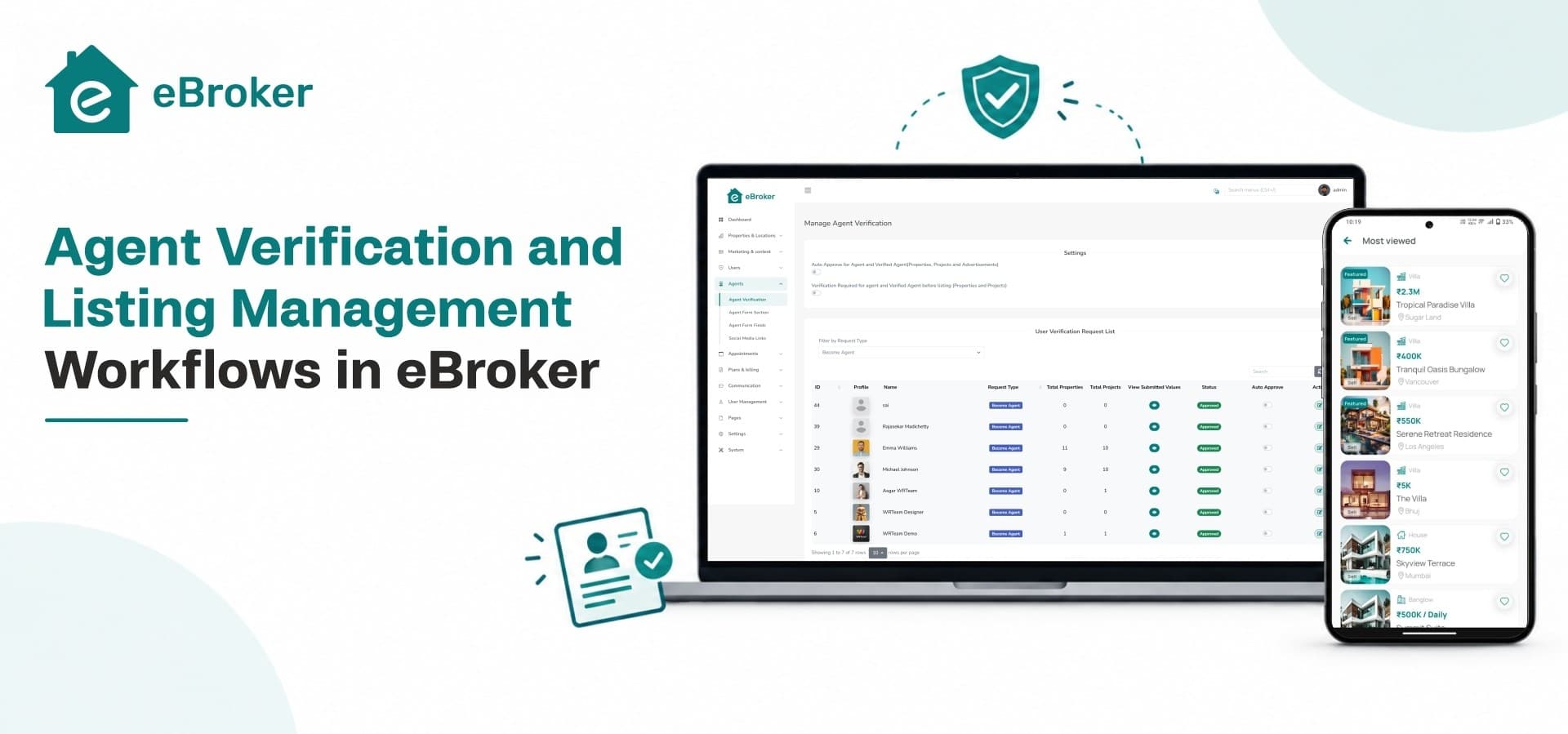 Agent Verification and Listing Management Workflows in eBroker