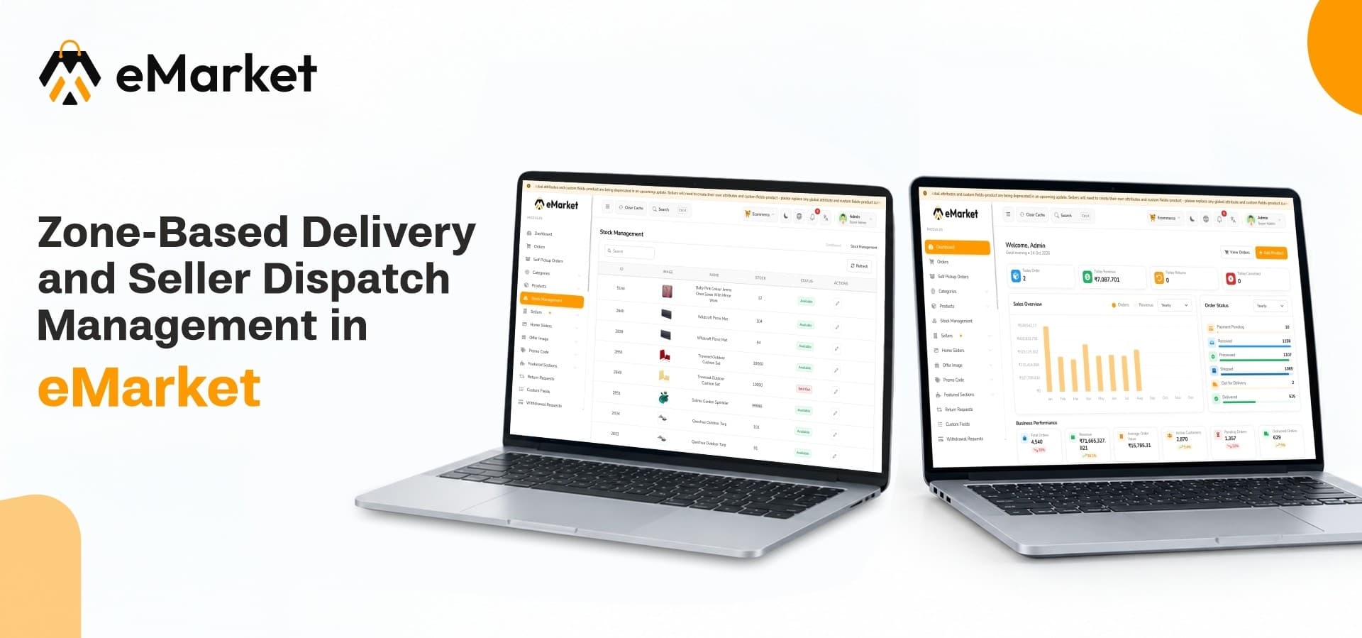 Zone-Based Delivery and Seller Dispatch Management in eMarket