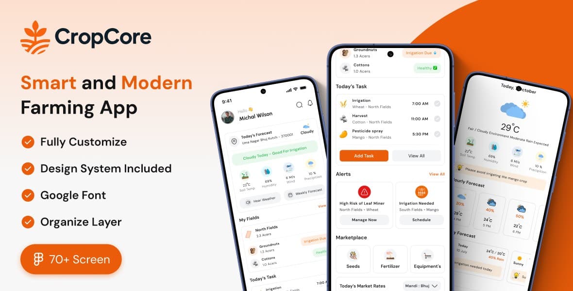 CropCore – Smart & Modern Farming App UI Kit
