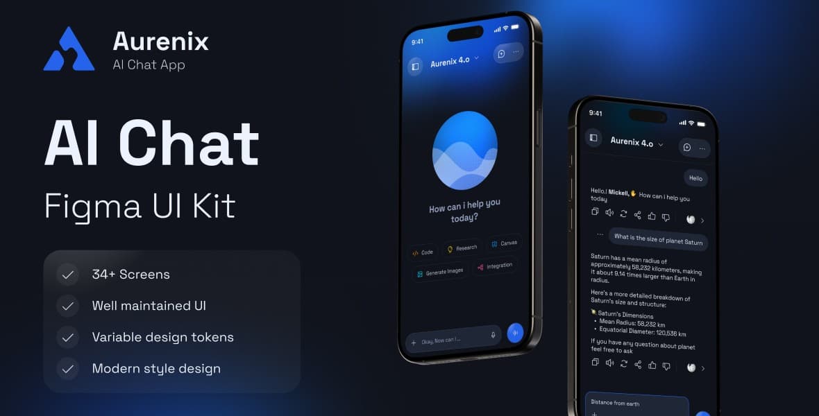 Aurenix – AI Chat App UI Kit