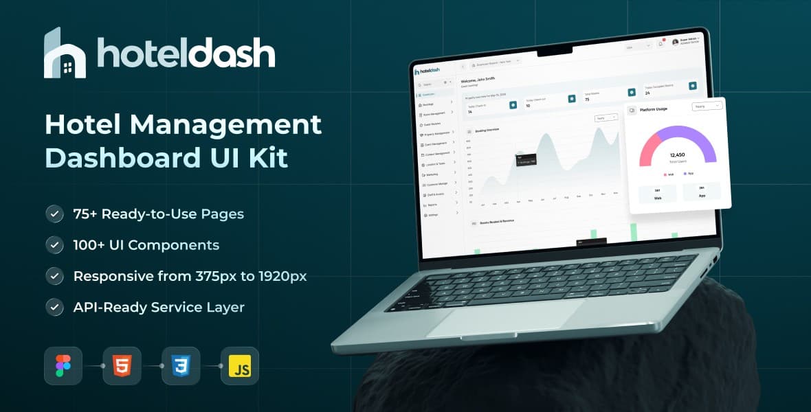 HotelDash - Hotel & Multi-Property Admin Dashboard Template