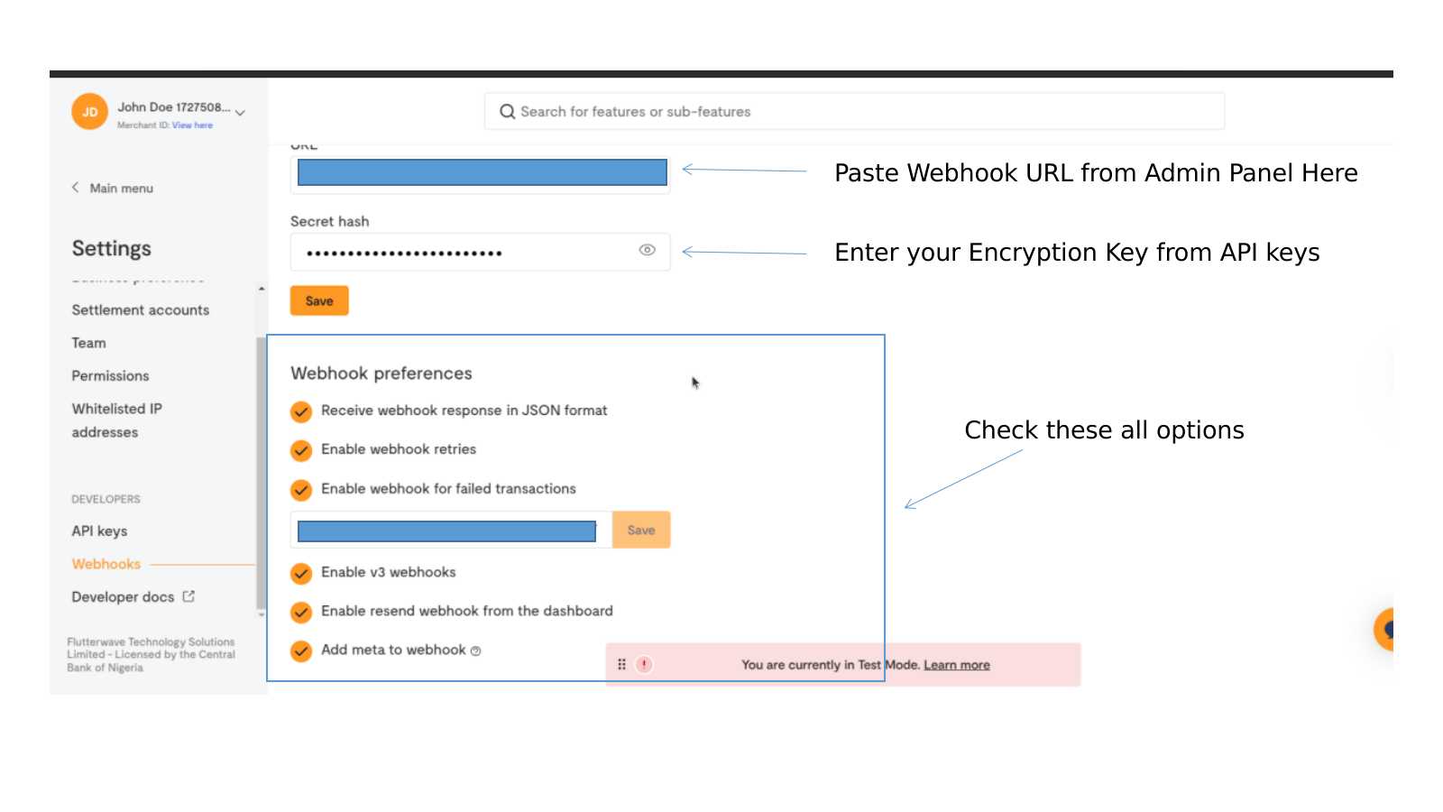 Webhook Flutterwave