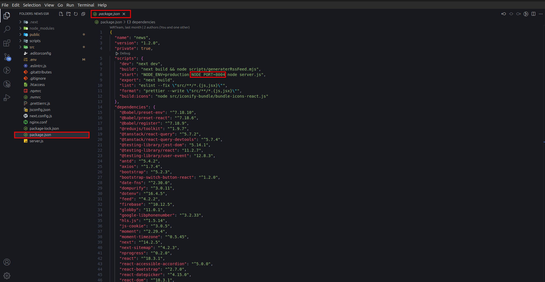 Package JSON
