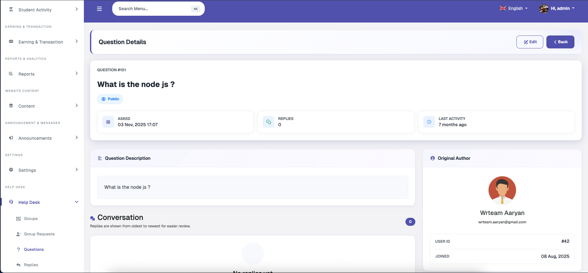 Question Details