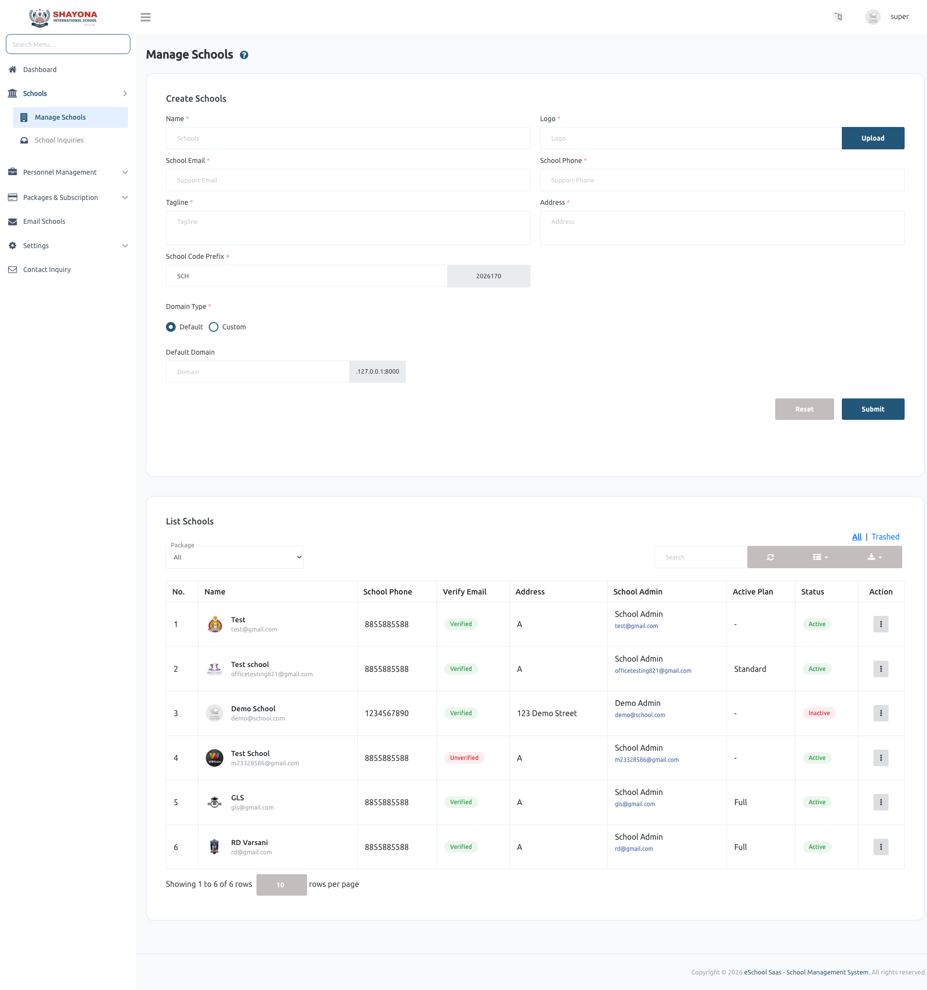 e-School SaaS