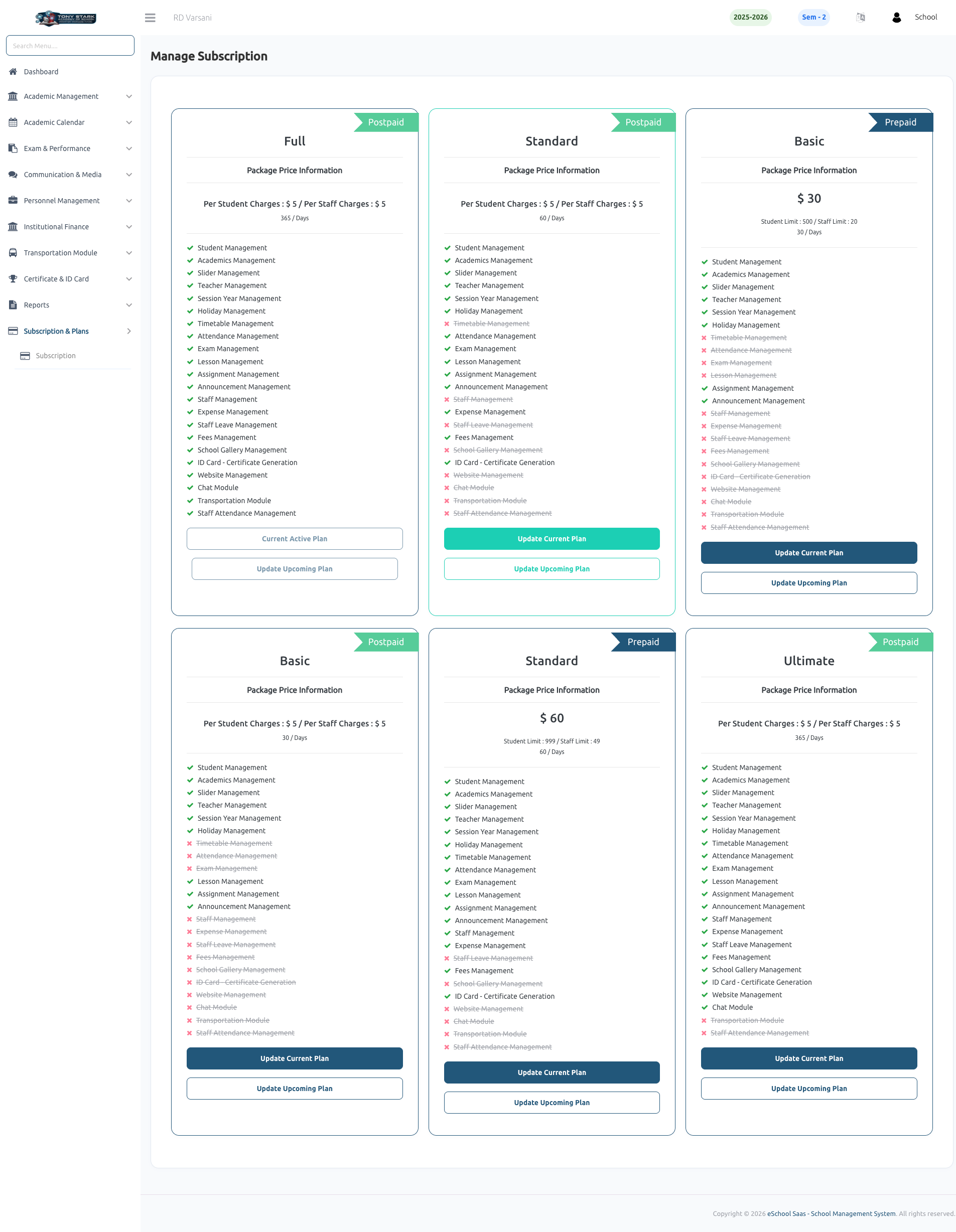 Active Subscription Details