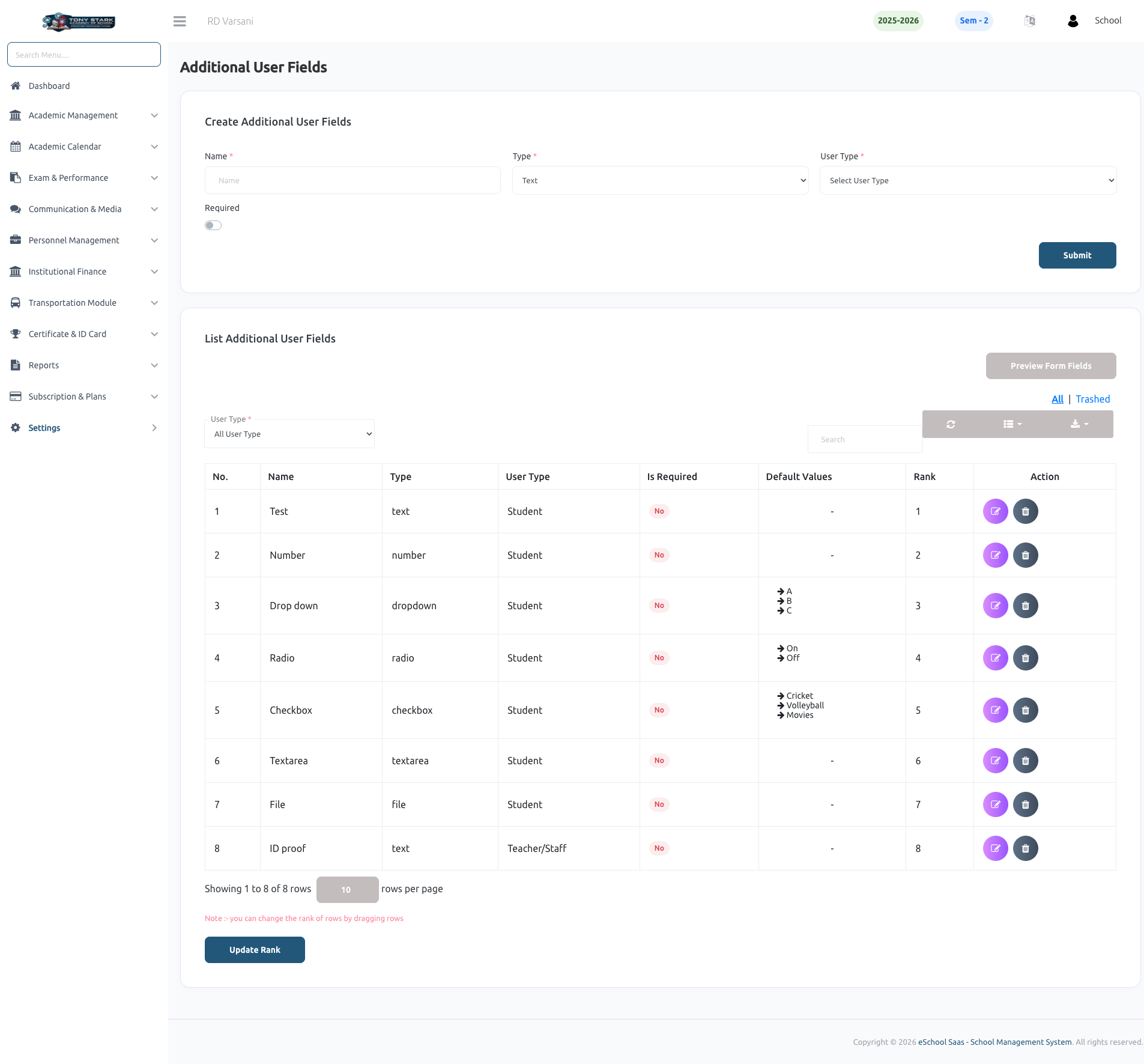 Create Additional User Fields